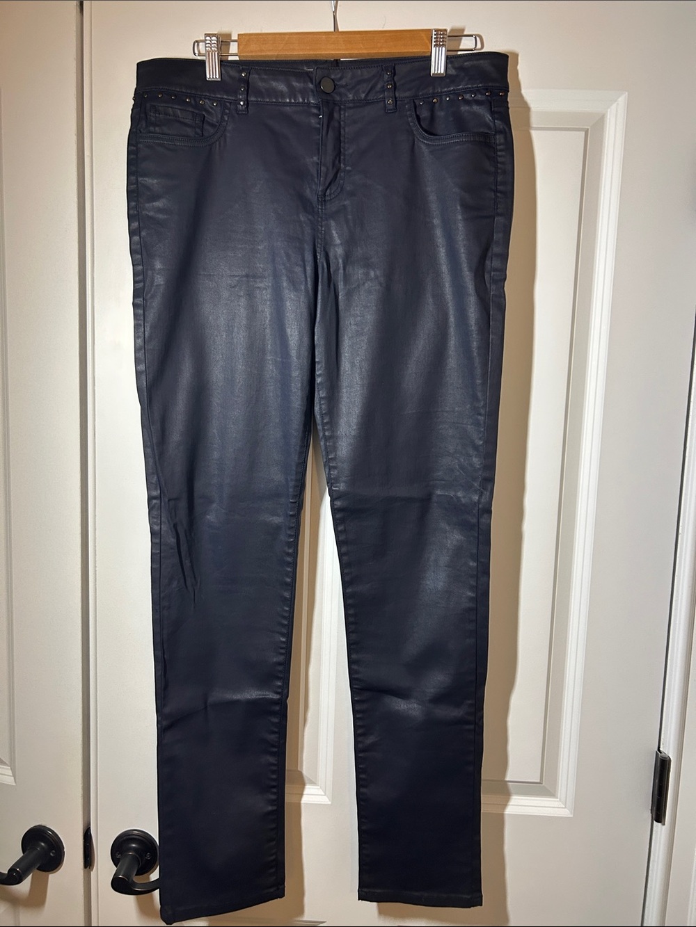 Gerard Darel Navy Coated Skinny Jeans